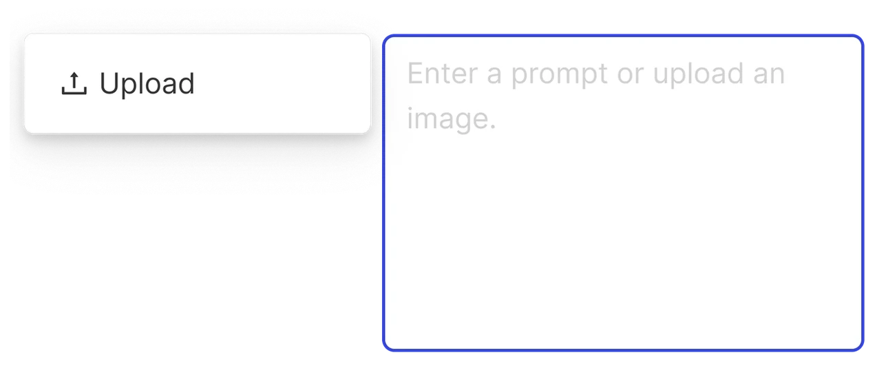 Menu opened on an empty prompt cell, offering only Upload