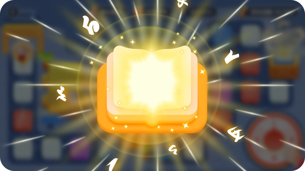 Level complete: glowing characters returning to the book